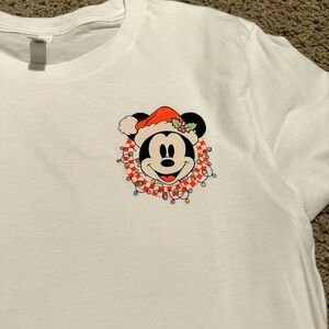 White Mickey Christmas Shirt